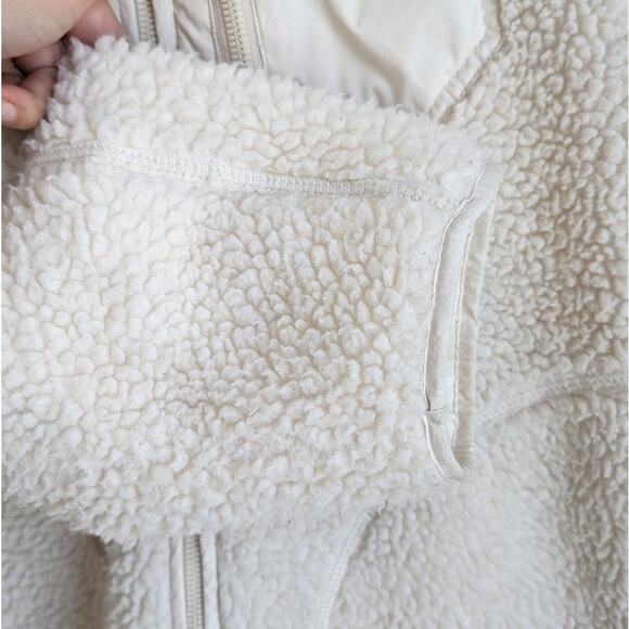 H&M HM Beige Overzised Full Zip Long Sleeve Teddy Coat Jacket, size M - Picture 5 of 10